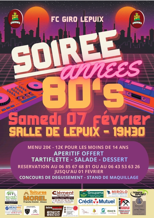 Soirée Années 80’s - FC Giro Lepuix 