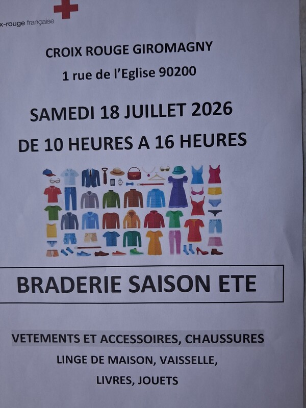 Braderie d'été - Croix-Rouge de Giromagny