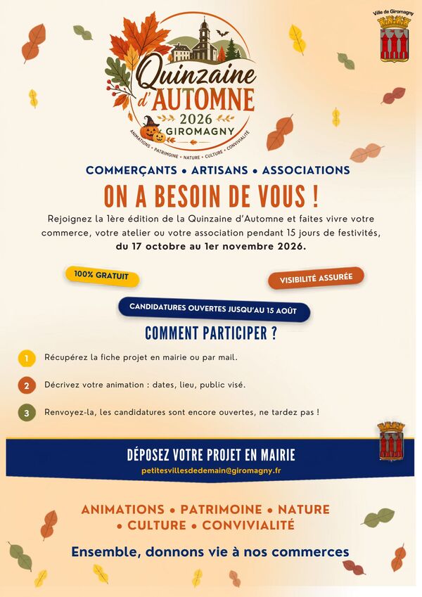 Quinzaine d'Automne 2026 : appel à participation