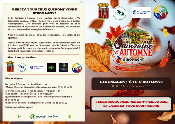 LIvret De la Quinzaine d'automne