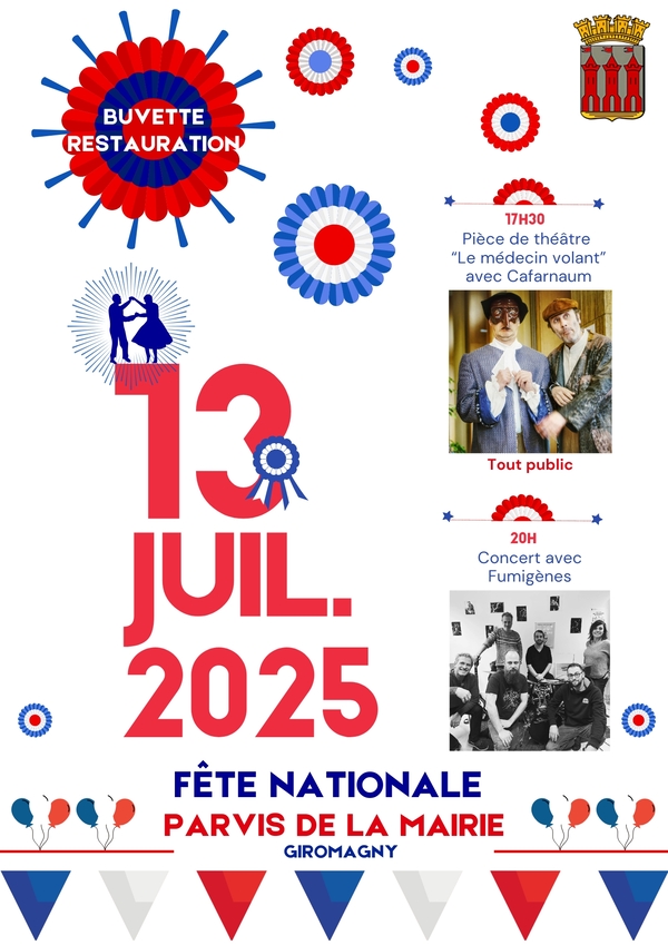 Fête nationale le 13 juillet à 17h30 