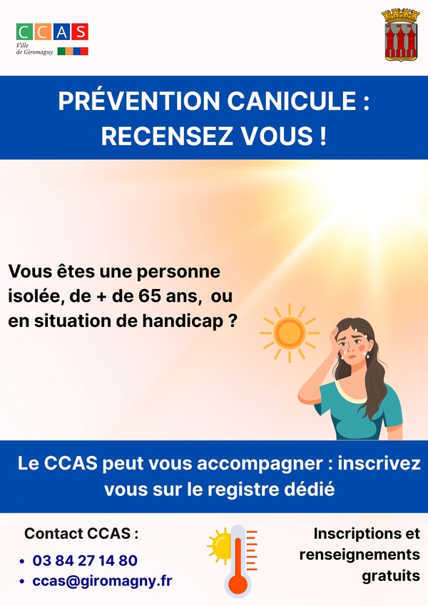 Prévention Canicule - Inscription au registre du CCAS 