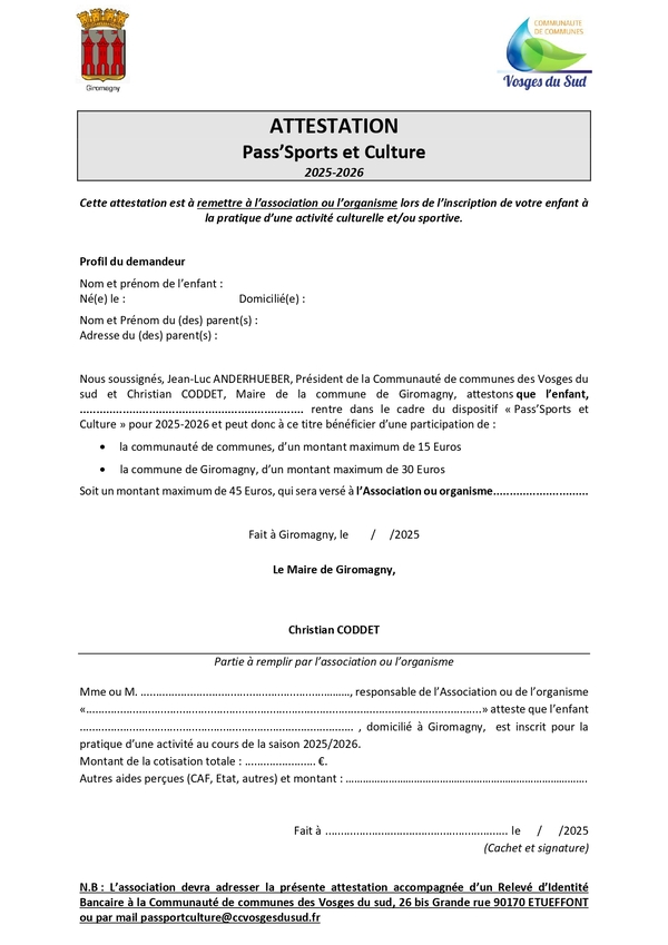 Pass'Sports & Culture 2025-2026