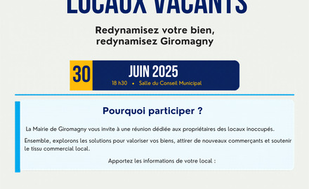 Réunion d'information le 30 juin: LOCAUX VACANTS