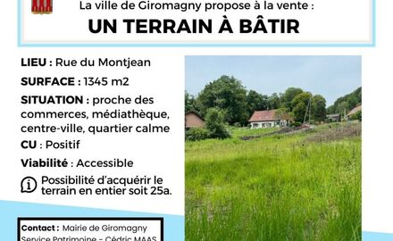 La commune vend un terrain rue du Montjean