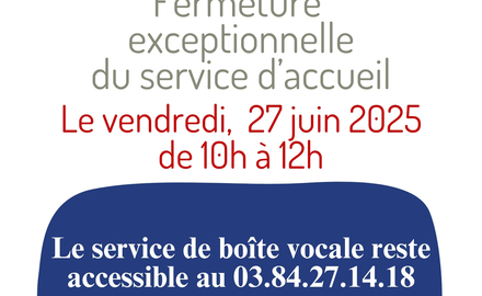 Fermeture de la mairie le 27 juin de 10h à 12h