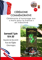 Cérémonie d’hommage aux « Morts pour la France »  en Indochine