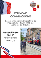 Cérémonie commémorative de l’Appel du Général de Gaulle