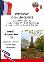 Cérémonie commémorative de l’Armistice du 11 novembre 1918