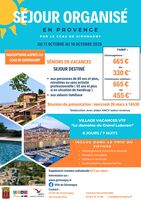 Réunion d'information du voyage sénior en Provence - 26 mars à 14h30