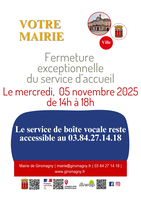 Fermeture de la Mairie le mercredi 05 novembre
