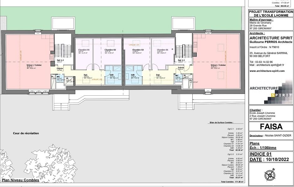 Plan École Lhomme combles