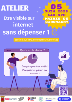 Affiche atelier 5 juin 2023 être visible sans dépenser