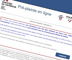 PRE-PLAINTE EN LIGNE