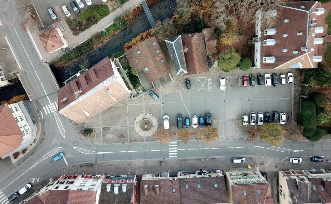 Vue aérienne place des mineurs 2021