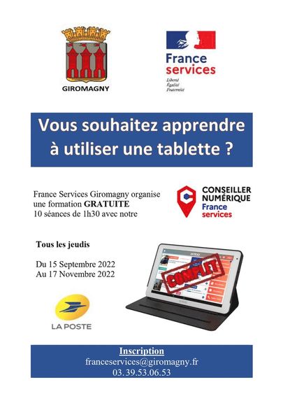 Flyer apprendre à utiliser une tablette numérique 1e session complète Flyer apprendre à utiliser une tablette numérique 1e session complète