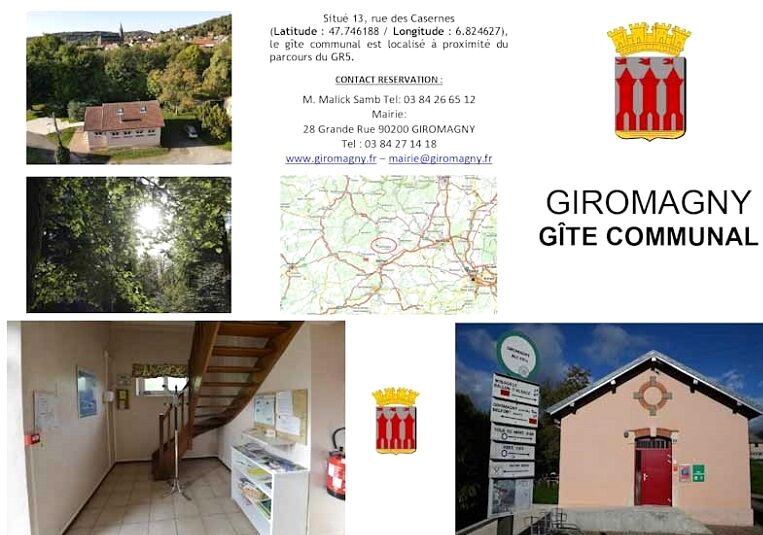Flyer Gîte Communal Giromagny, alias Relais des Rondonneurs- recto Flyer Gîte Communal Giromagny - recto