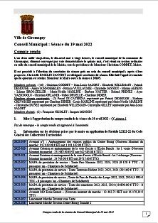 Compte Rendu du Conseil Municipal du 19 mai 2022