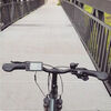 Photo avec guidon de vélo sur la passerelle de la voie verte de Giromagny et lien sur l'endroit qui explique la voie verte